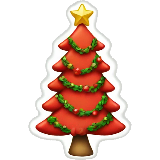 Christmas tree with red bows on it emoji