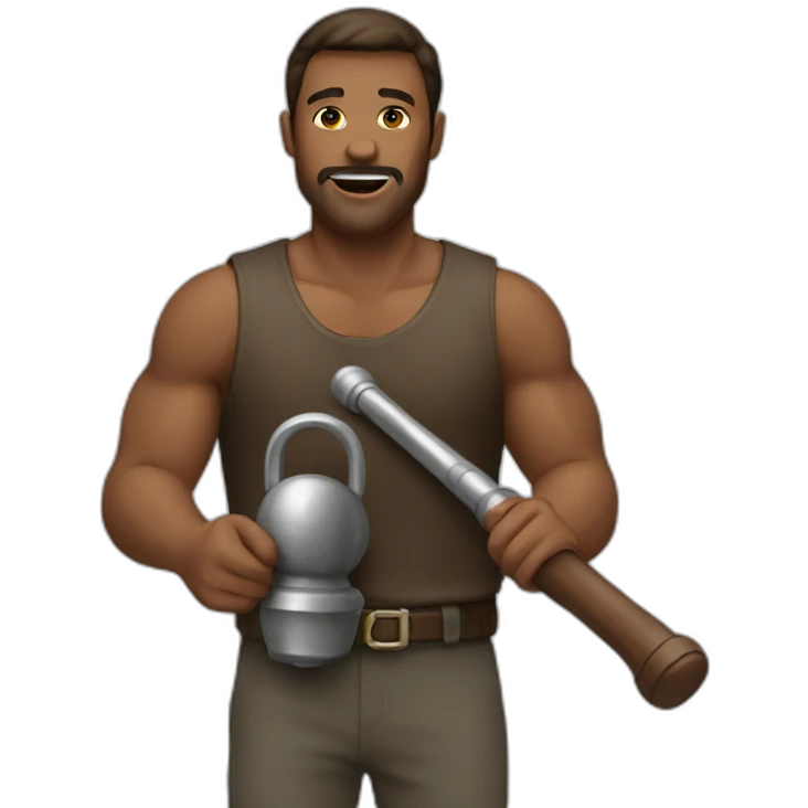 men with a macebell emoji