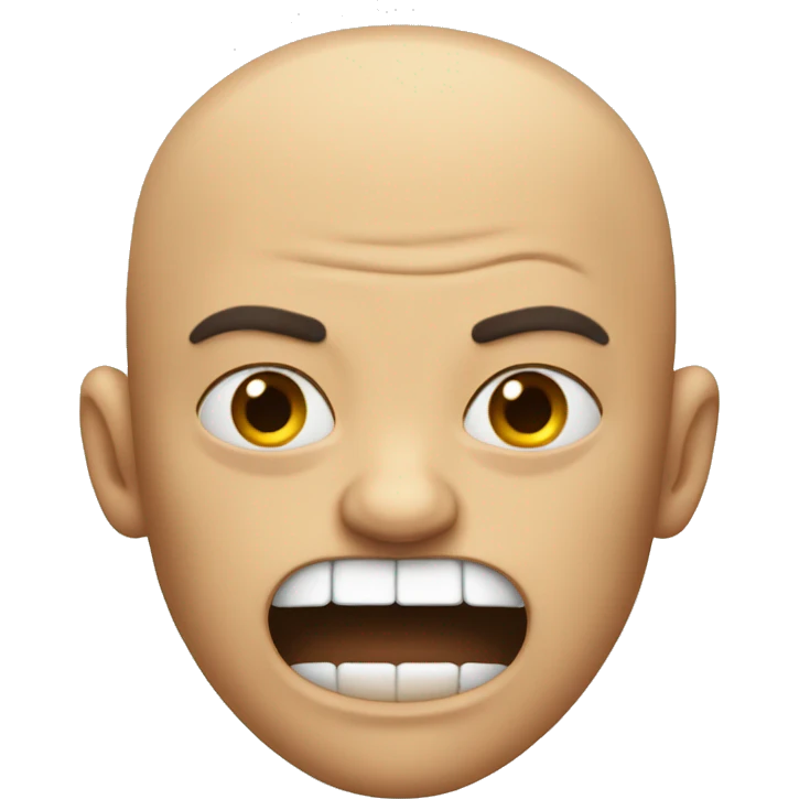 angry dad withot teeth And without hair emoji