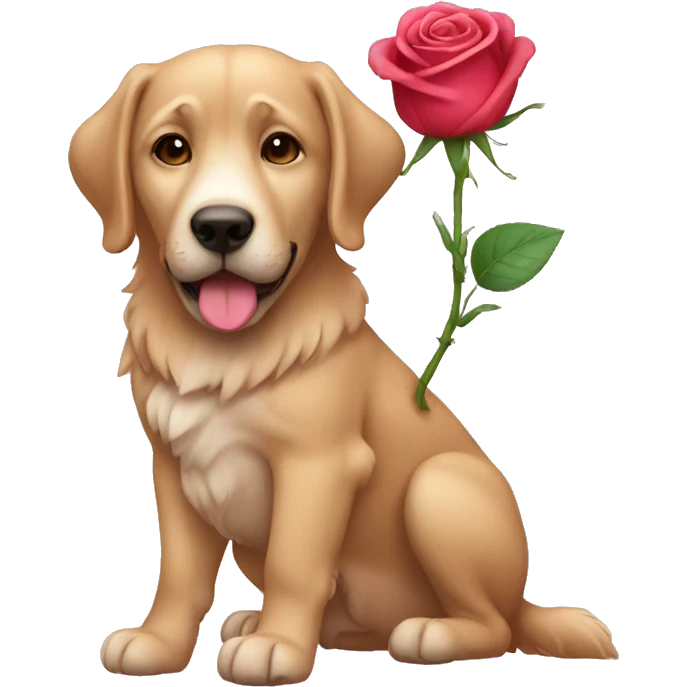  Dog with rose emoji