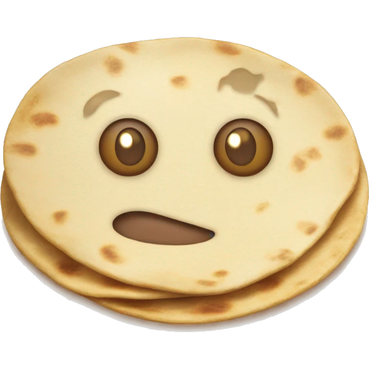 A flour tortilla with beans and cream inside emoji