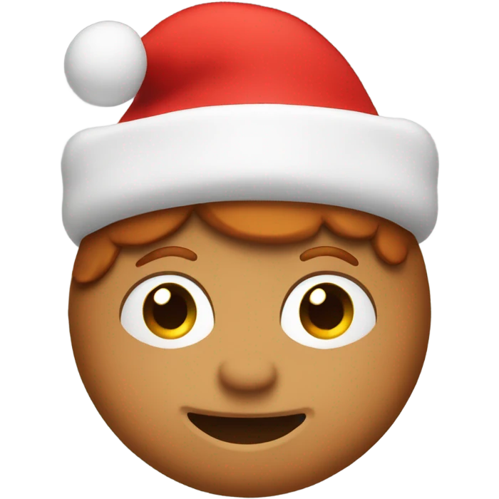 Ginger bread with a red  christmas hat emoji