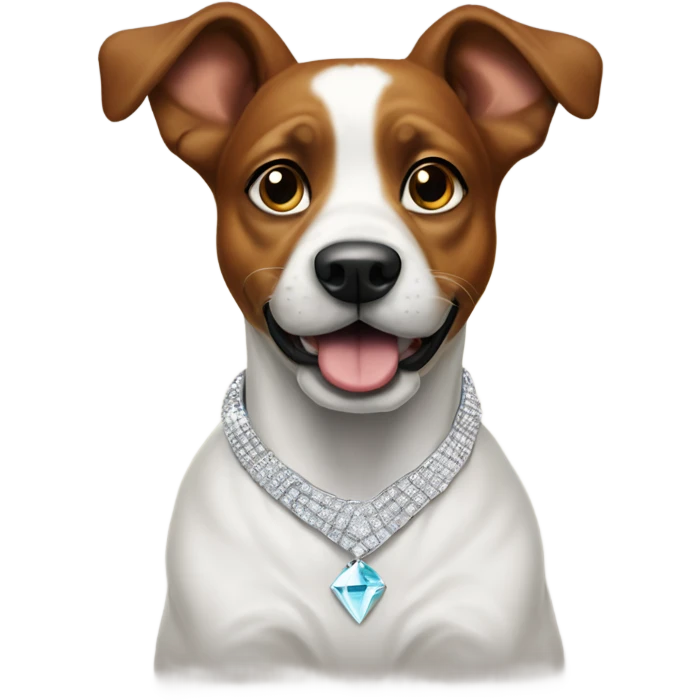 rotwailer dog with diamond necklace emoji