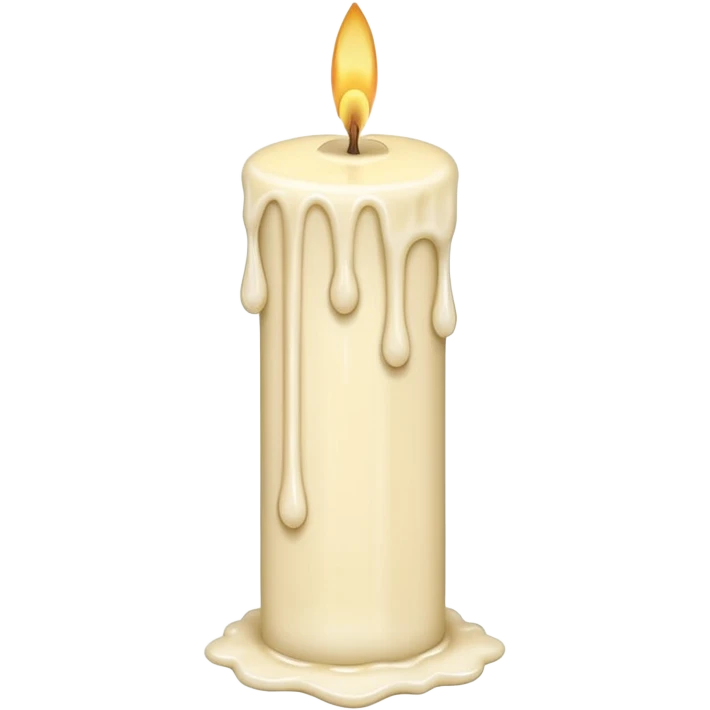Thin and long Leaning Candle dripping wax as if someone is holding it emoji