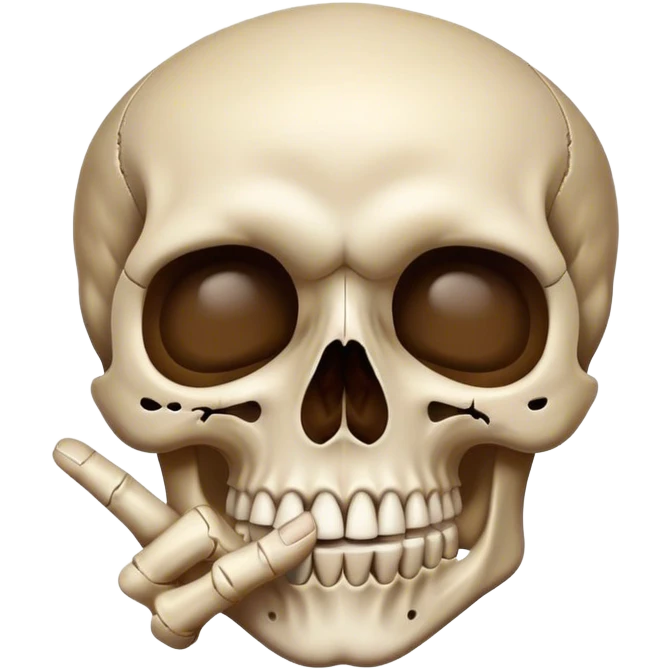 Tête de mort qui fait chut  emoji