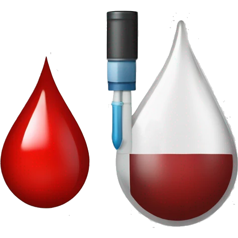 Create an emoji of a blood drop with a glucose meter symbol, representing diabetes awareness. emoji