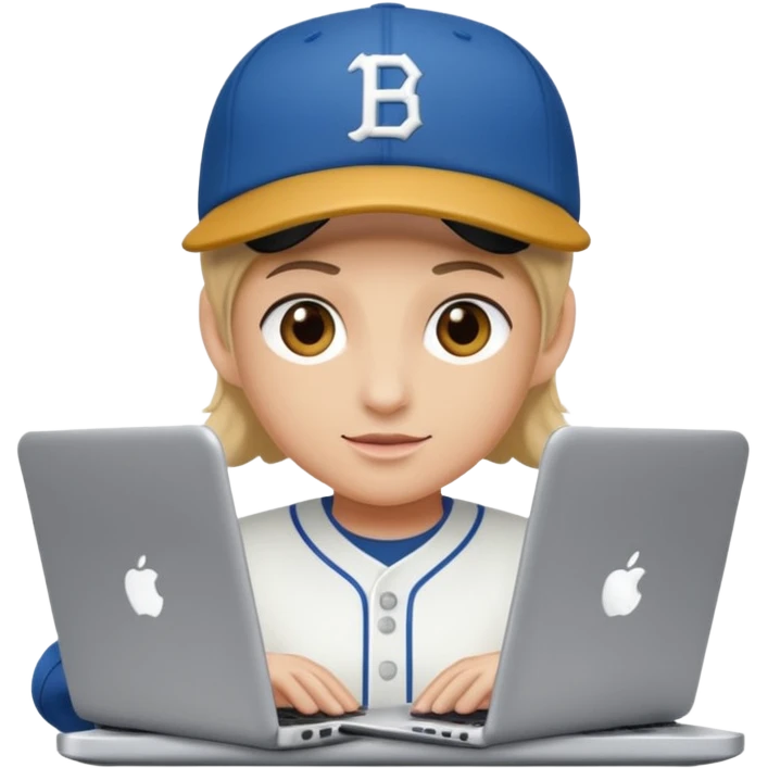 Crea una persona con una gorra y una lapto emoji