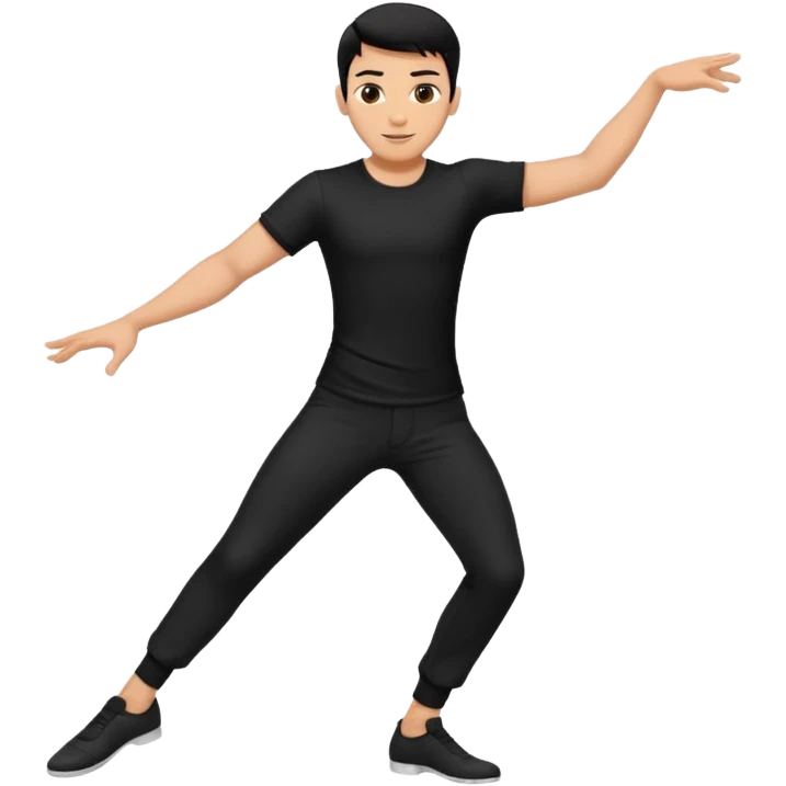 male dance choreographer with pants and shirt black hair  emoji
