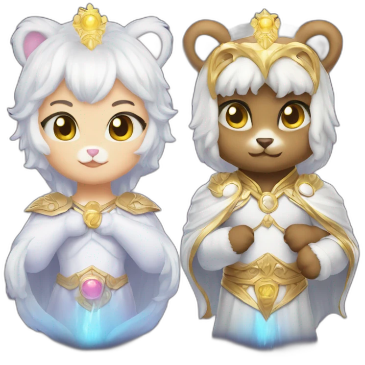 Heavenly Bear of power vs Kitty cat of destiny emoji
