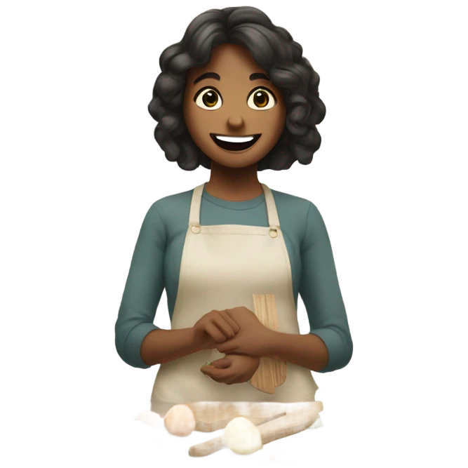 girl with flowers in kitchen emoji