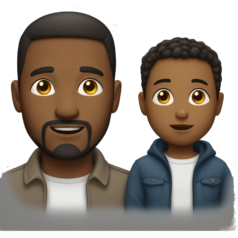 American man with short straight dark hair and a goatee, and his toddler son emoji