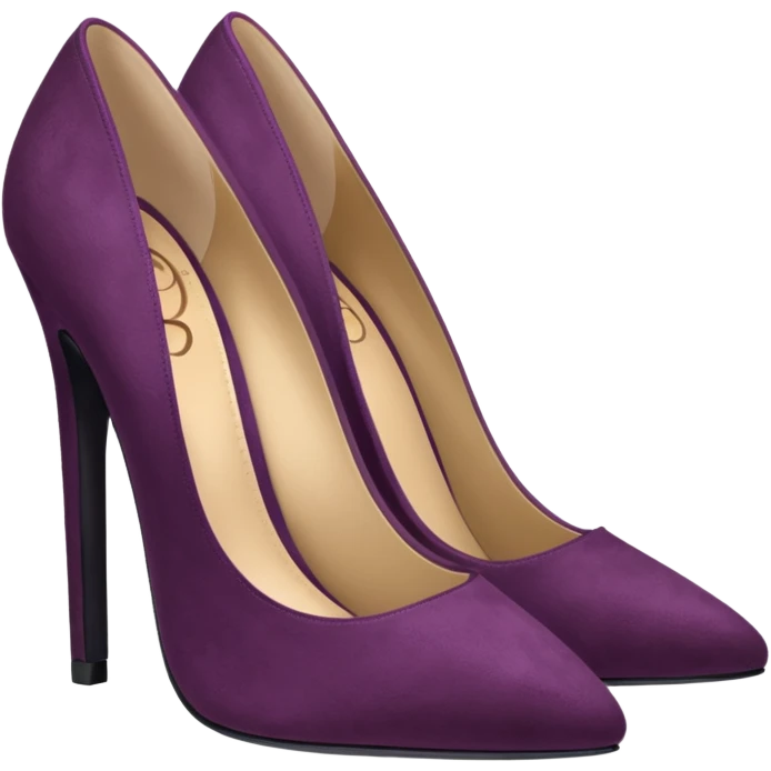 Midnight plum color REALISTIC suede high heels  emoji