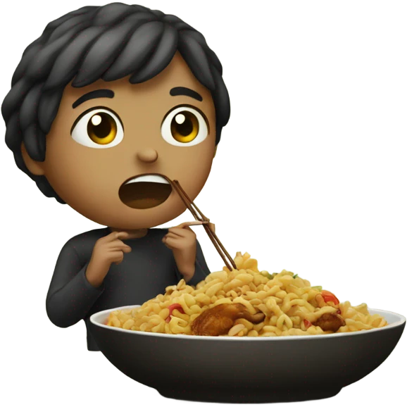 me eating Chinese  emoji
