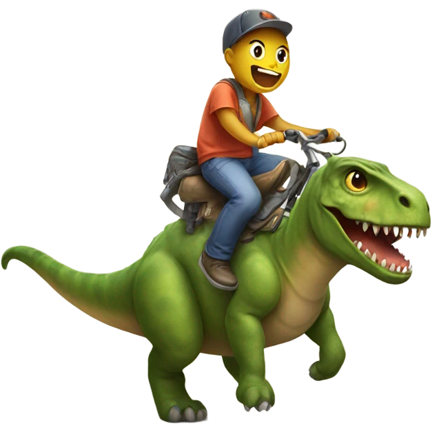 Cat riding a dinosaur  emoji