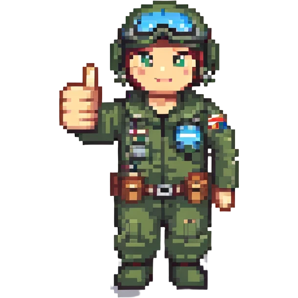 military pilot giving a thumbs up emoji
