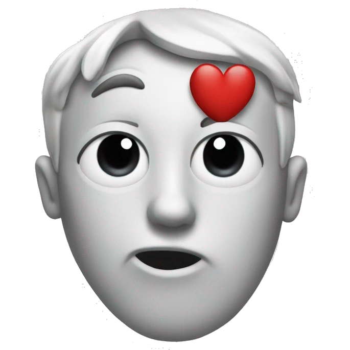 Blank sate with over it face with heart emoji