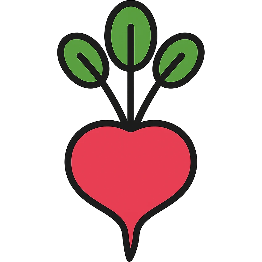 colored outline icon of a radish emoji