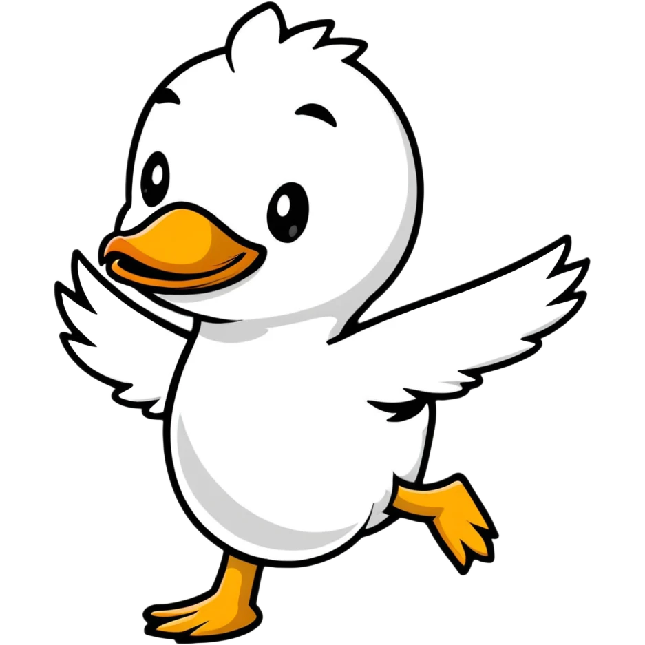 dancing duck for a duck race emoji