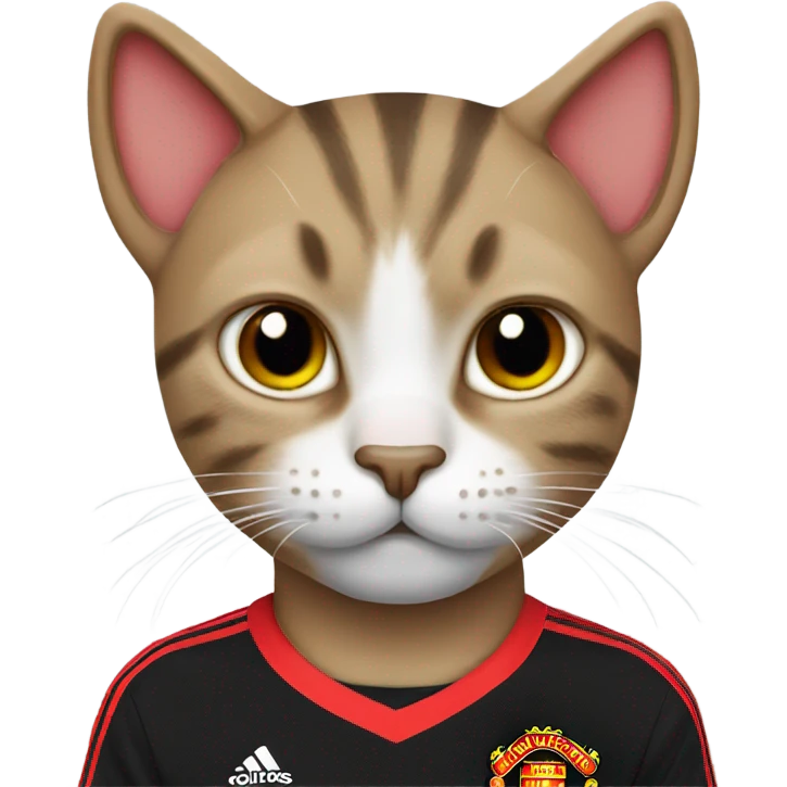 Cat with Manchester United shirt emoji
