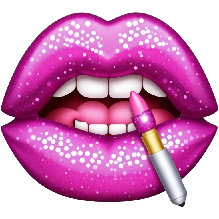 glitter pink kiss  emoji