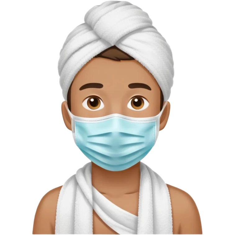 Boy using a face mask for Skincare  emoji