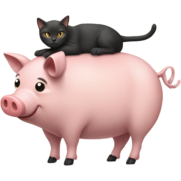 Cat riding a pig emoji