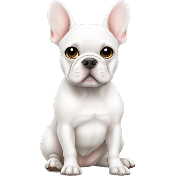 White Frenchie sitting  emoji