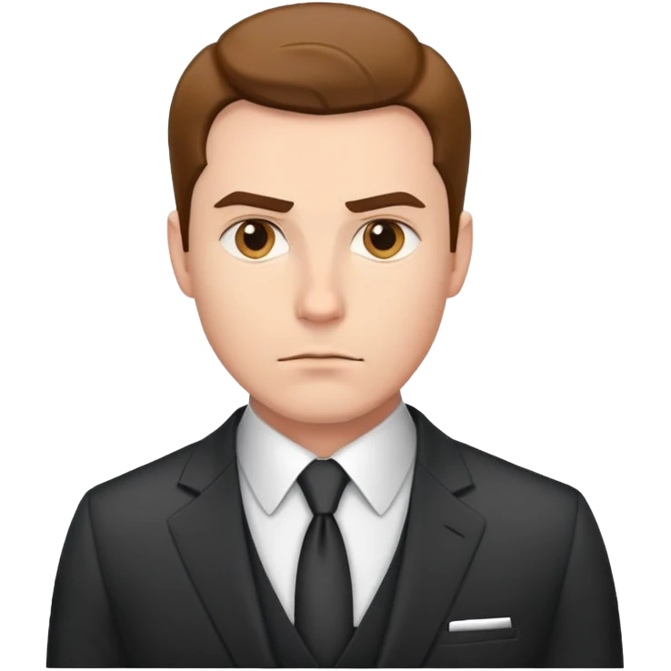 Professional man in a suit with serious expression emoji