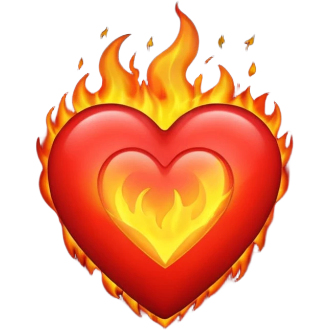 red heart in fire emoji