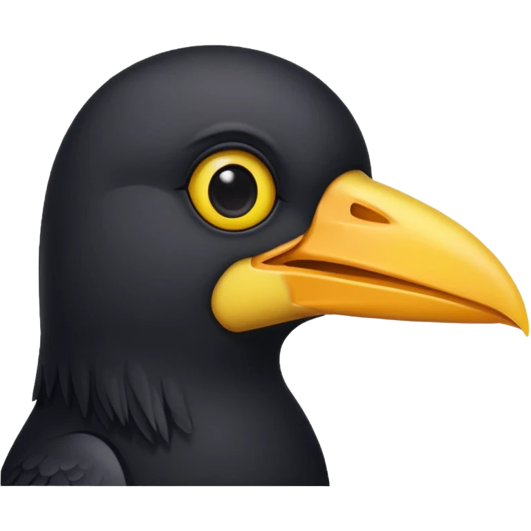 Create a black bird with long yellow beak  emoji