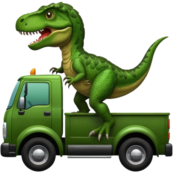 Trex driving a truck emoji