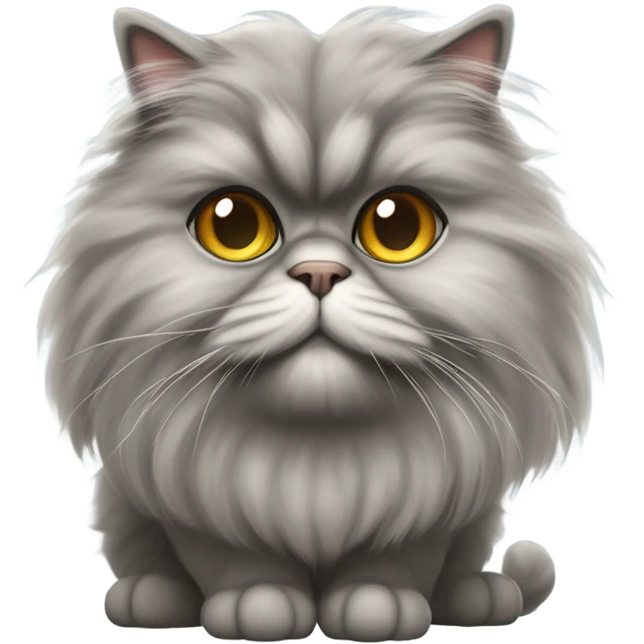 Fuzzy grey Persian cat female emoji