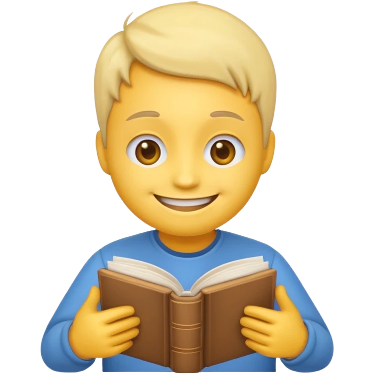 A emoji with a book in its hands emoji