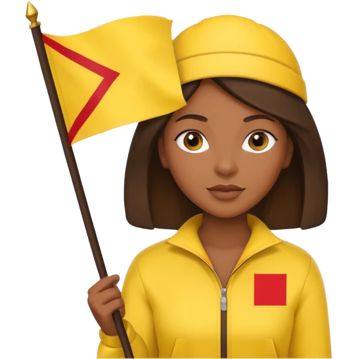 yellow  Flag holder black woman emoji