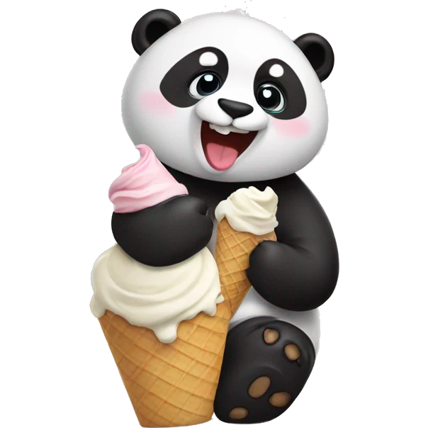 Panda eating ice cream emoji