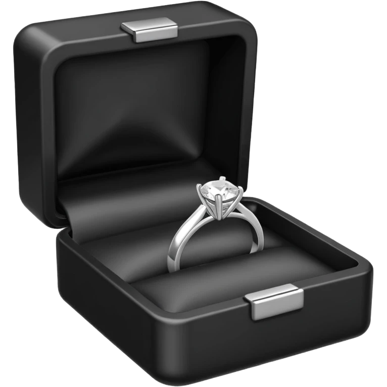 Silver men wedding ring flat style in a black box emoji