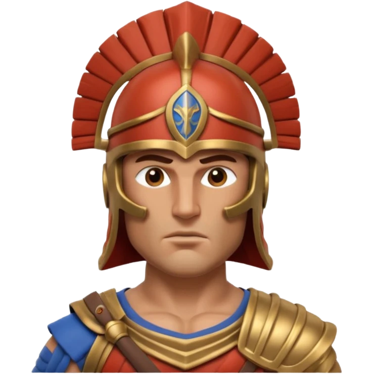 crea a un guerrero griego estoico, muy musculoso 3d, realista emoji