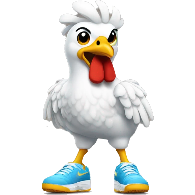 un pollo con tenis nike emoji