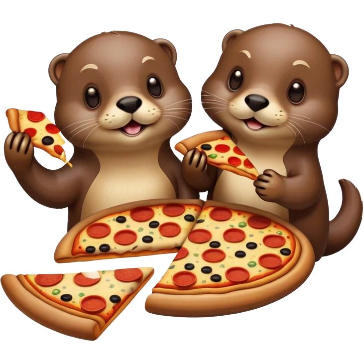 Otters, pizza emoji