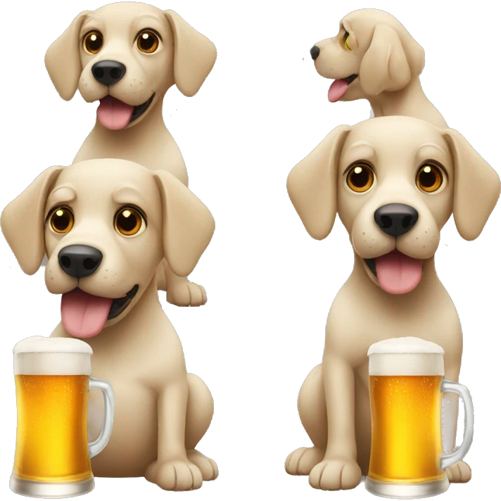 Dog drinking a beer  emoji