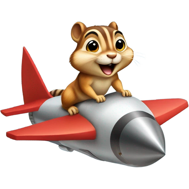 Chipmunk riding a rocket emoji