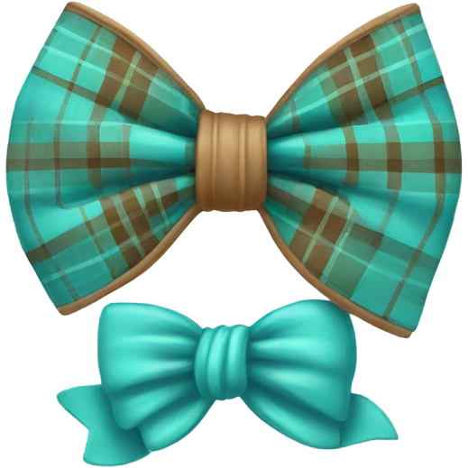 Turquoise plaid western bow emoji