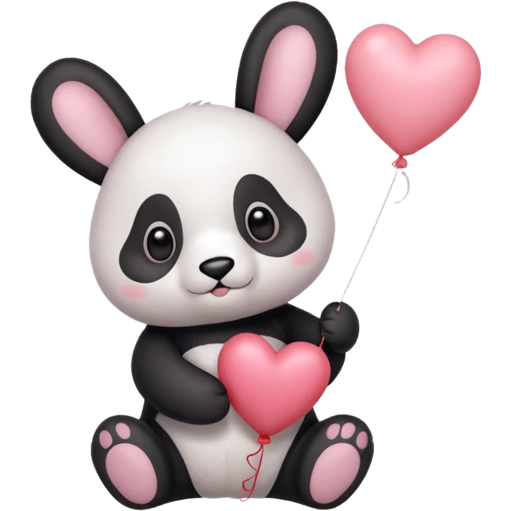 Bunny heart love with panda emoji