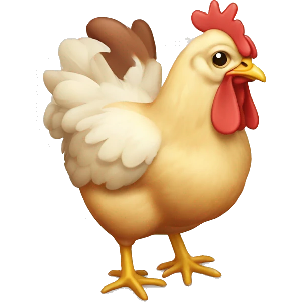 chicken with cow emoji