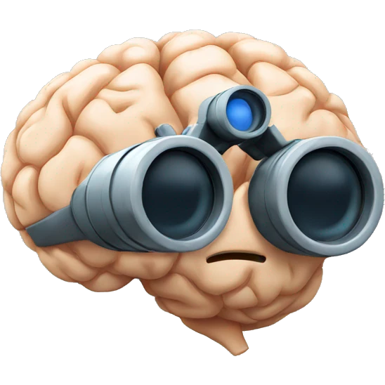 brain with binoculars emoji