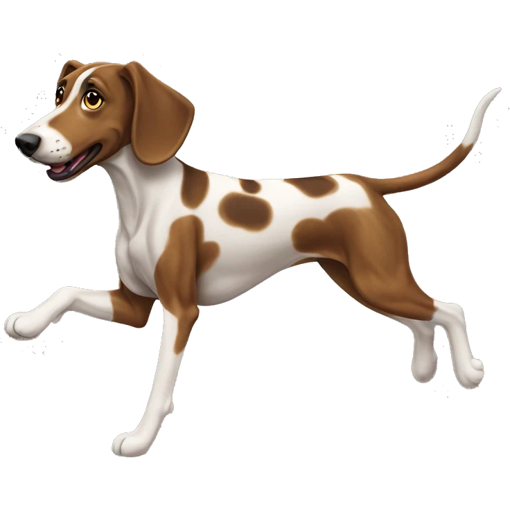 Brindle hound dog running emoji