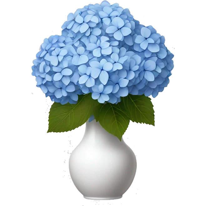 blue hydrangea bouquet in white vase emoji