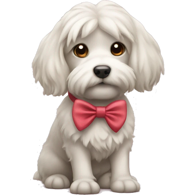 Bobtail dog with bow emoji