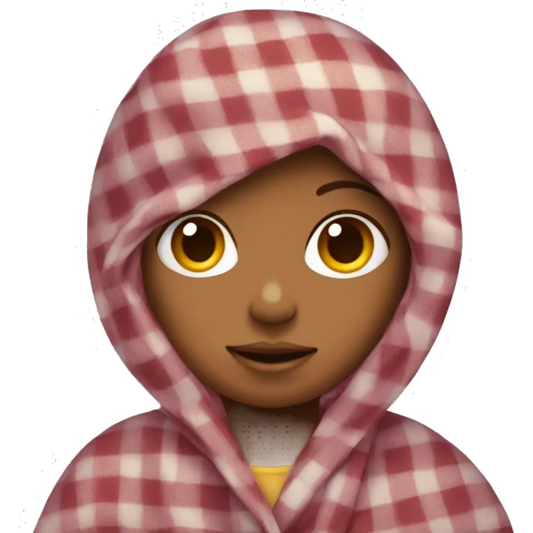 girl with cherry hair in a blanket emoji