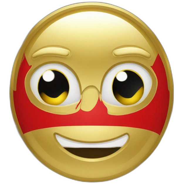 Albanische Flagge mit gold emoji